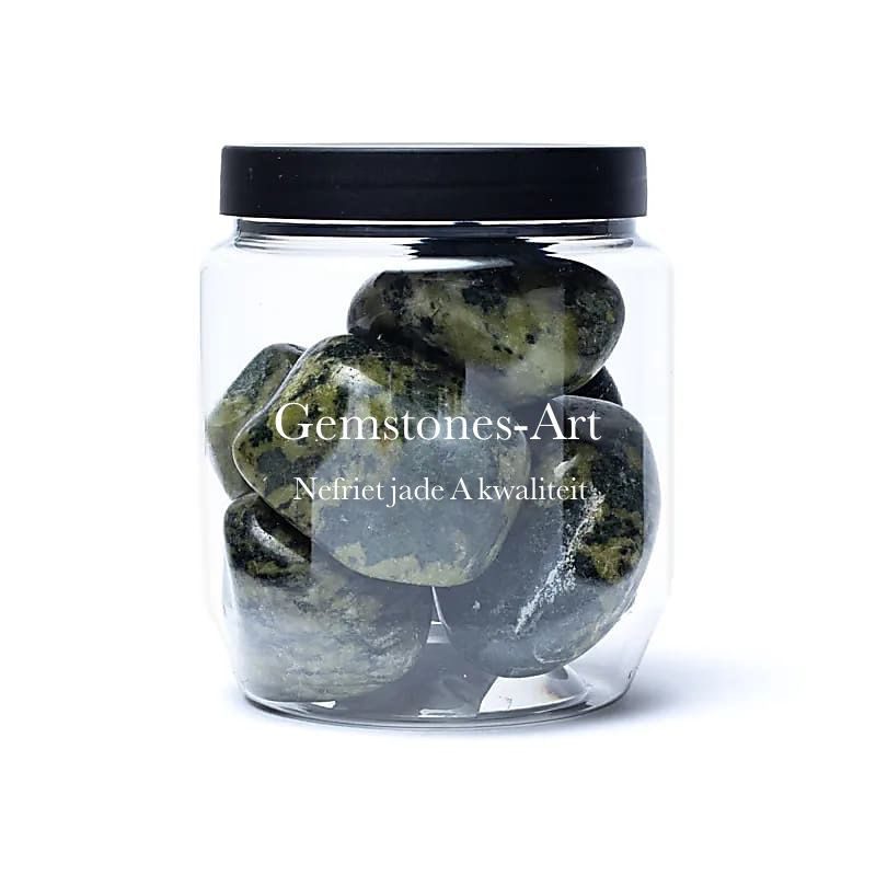 Nefriet jade trommelstenen A kwaliteit - 500 gram image 1