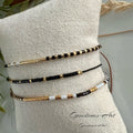 Armband Myuki kraal (zwart met goud) image 0