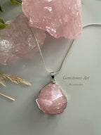 Rozenkwarts hanger + ketting image 1