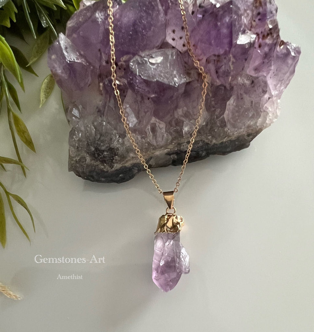 Amethist hanger met ketting image 1