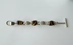 Armband Tijgeroog met kapittelslot  zilver (Handmade)