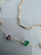 Edelstenen ketting dubbel image 1