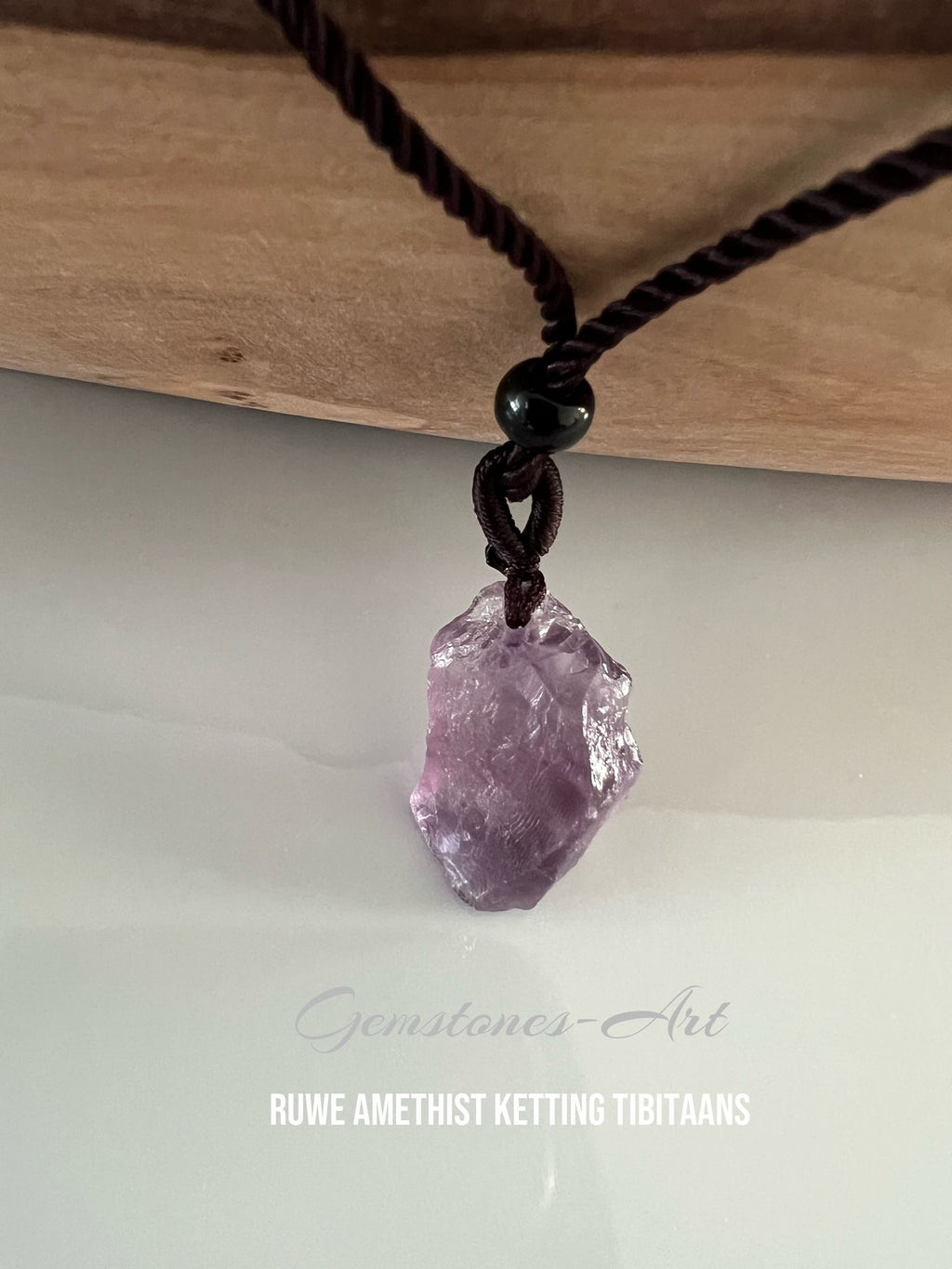 Amethist Hanger + ketting Tibetaans image 0