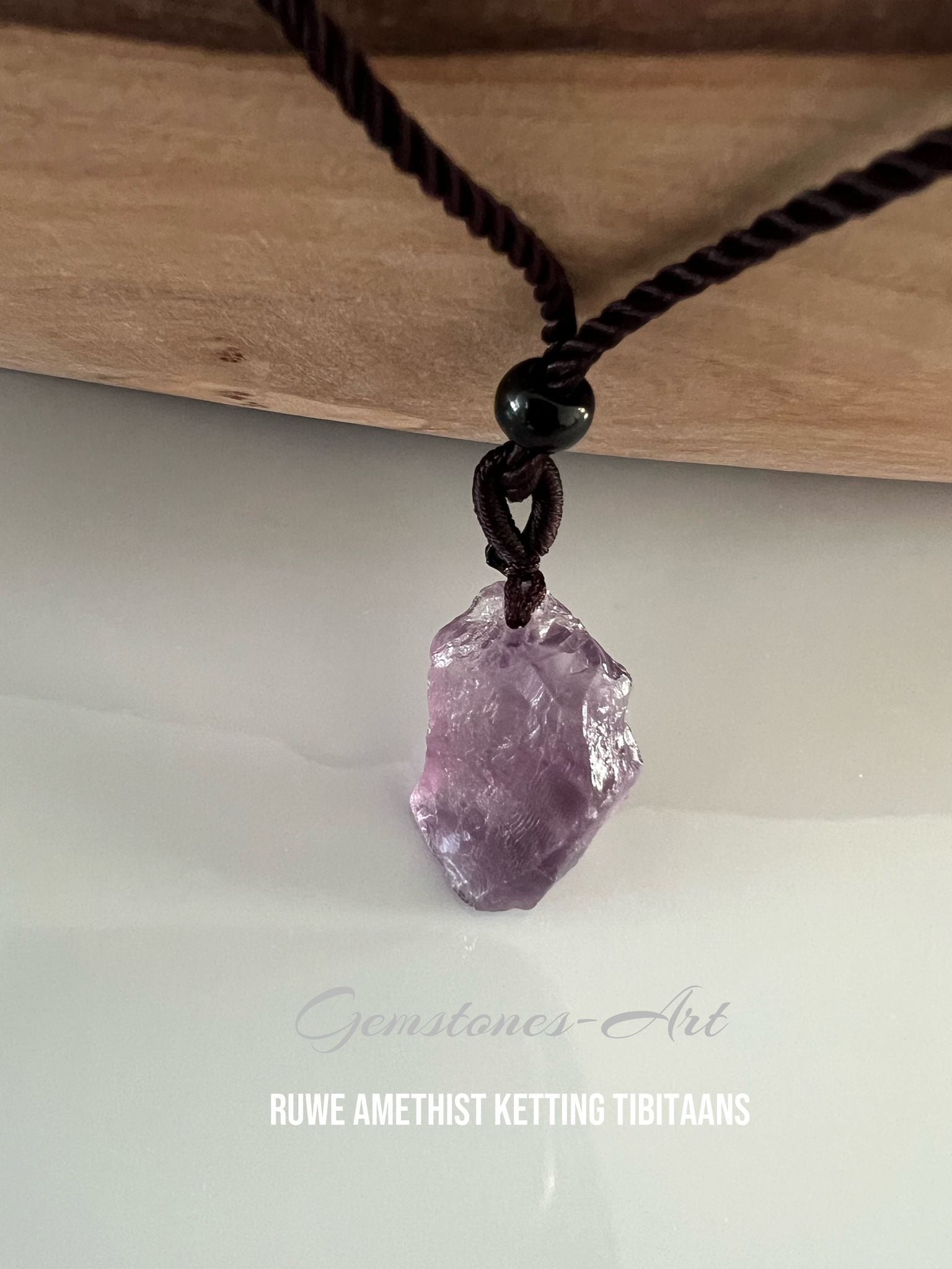 Amethist Hanger + ketting Tibetaans image 0