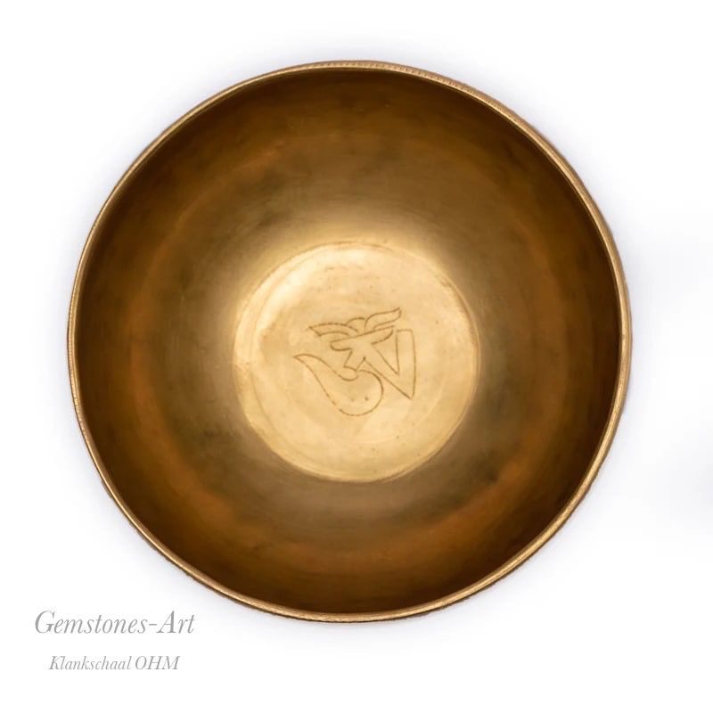 Klankschaal OHM gravering - 1550 gram - afmeting: 22cm image 1