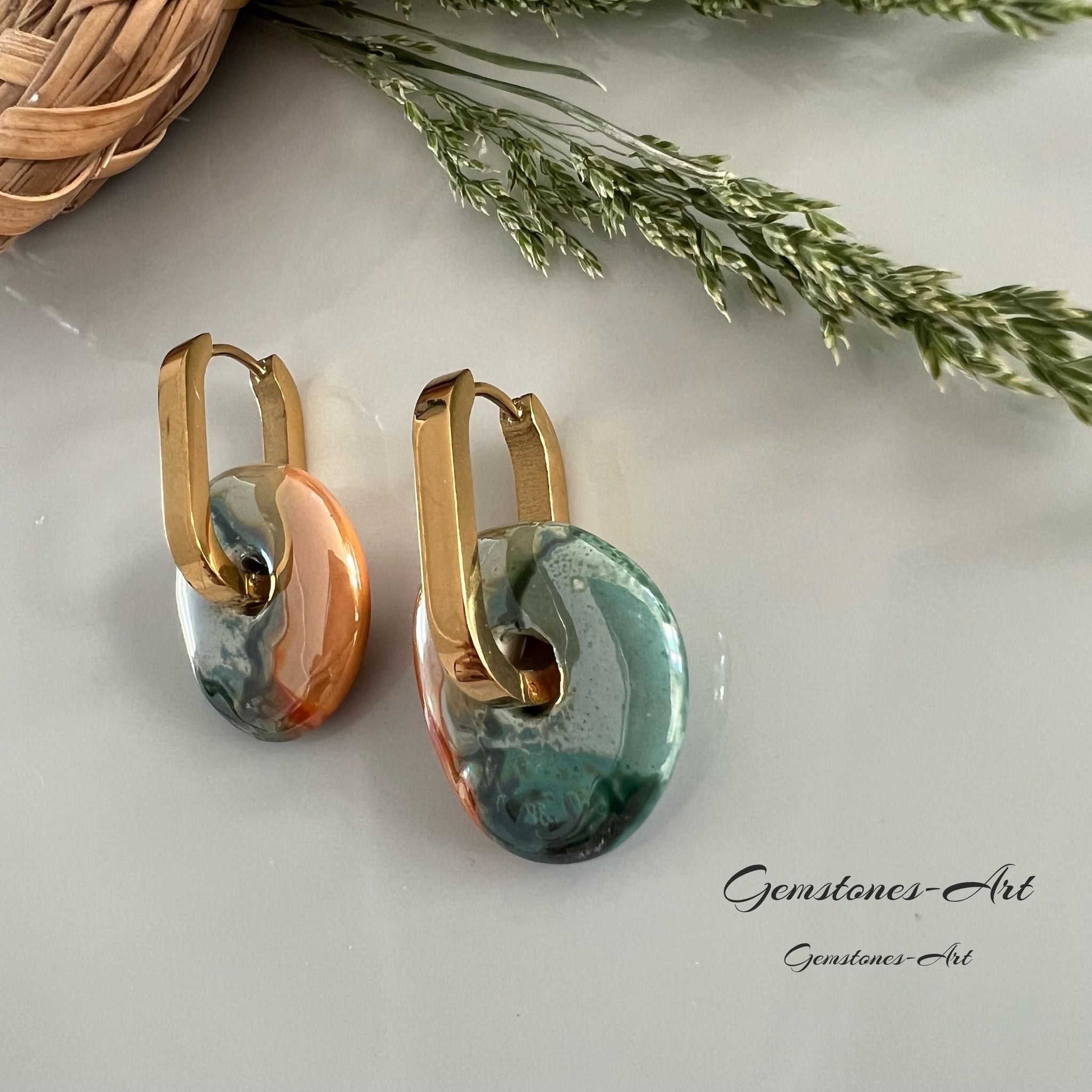 Oorbellen donut - Grieks keramiek image 1