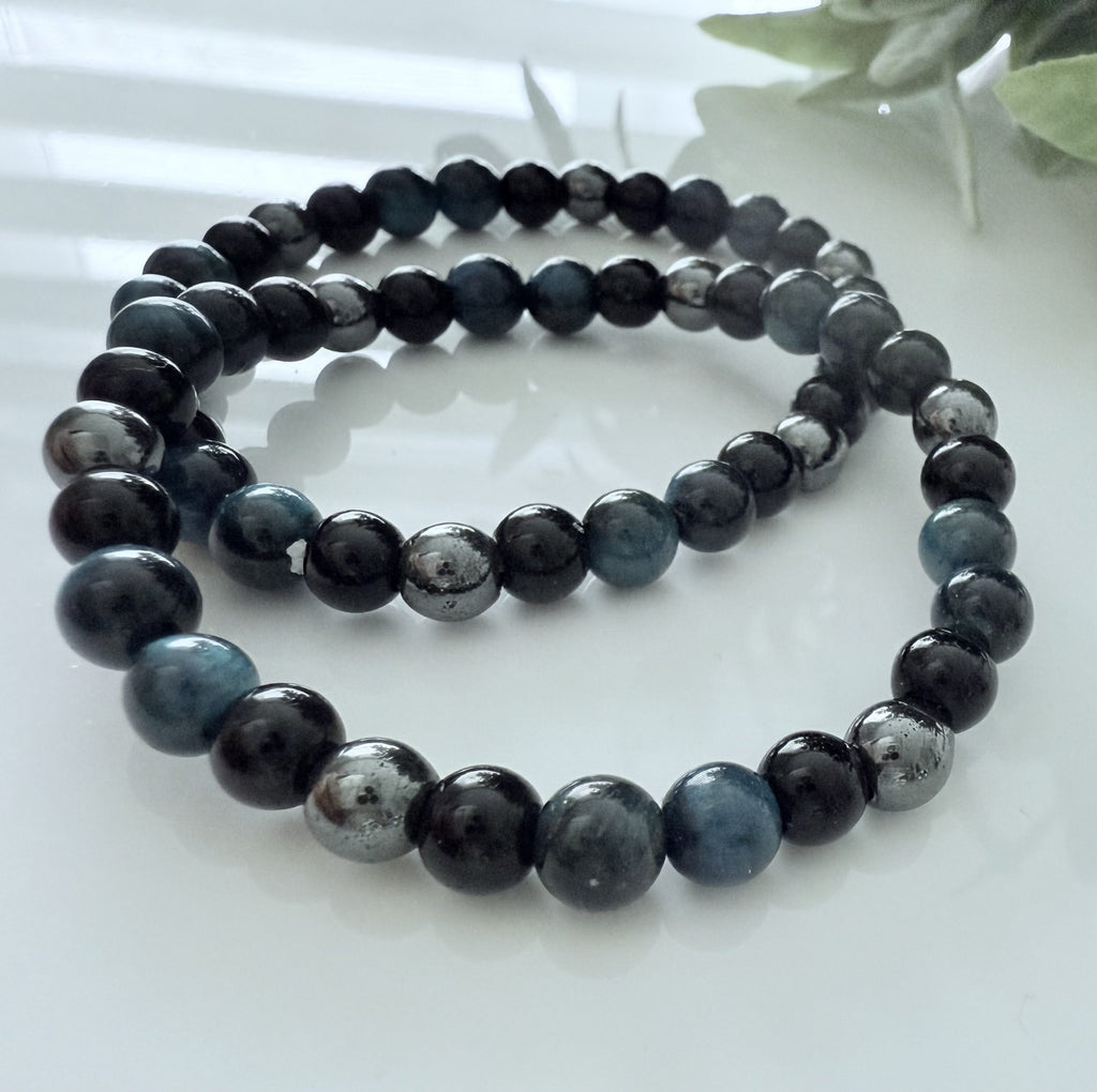 armband - unisex  / obsidiaan / hematiet / valkenoog image 1