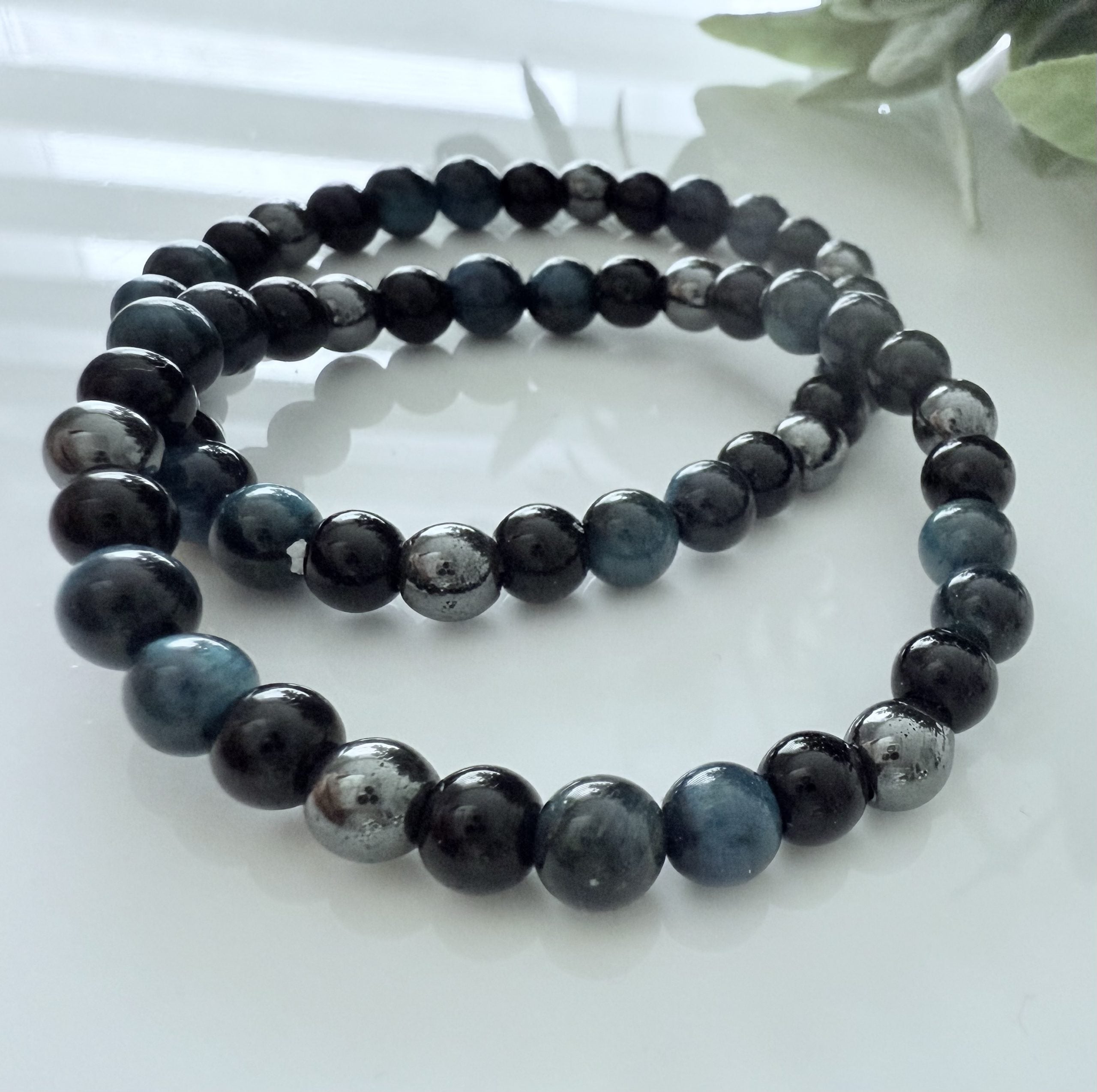 armband - unisex  / obsidiaan / hematiet / valkenoog image 1