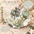 Apofylliet (groene) met Stilbiet en soms Heulandiet (Hieros Gamos)