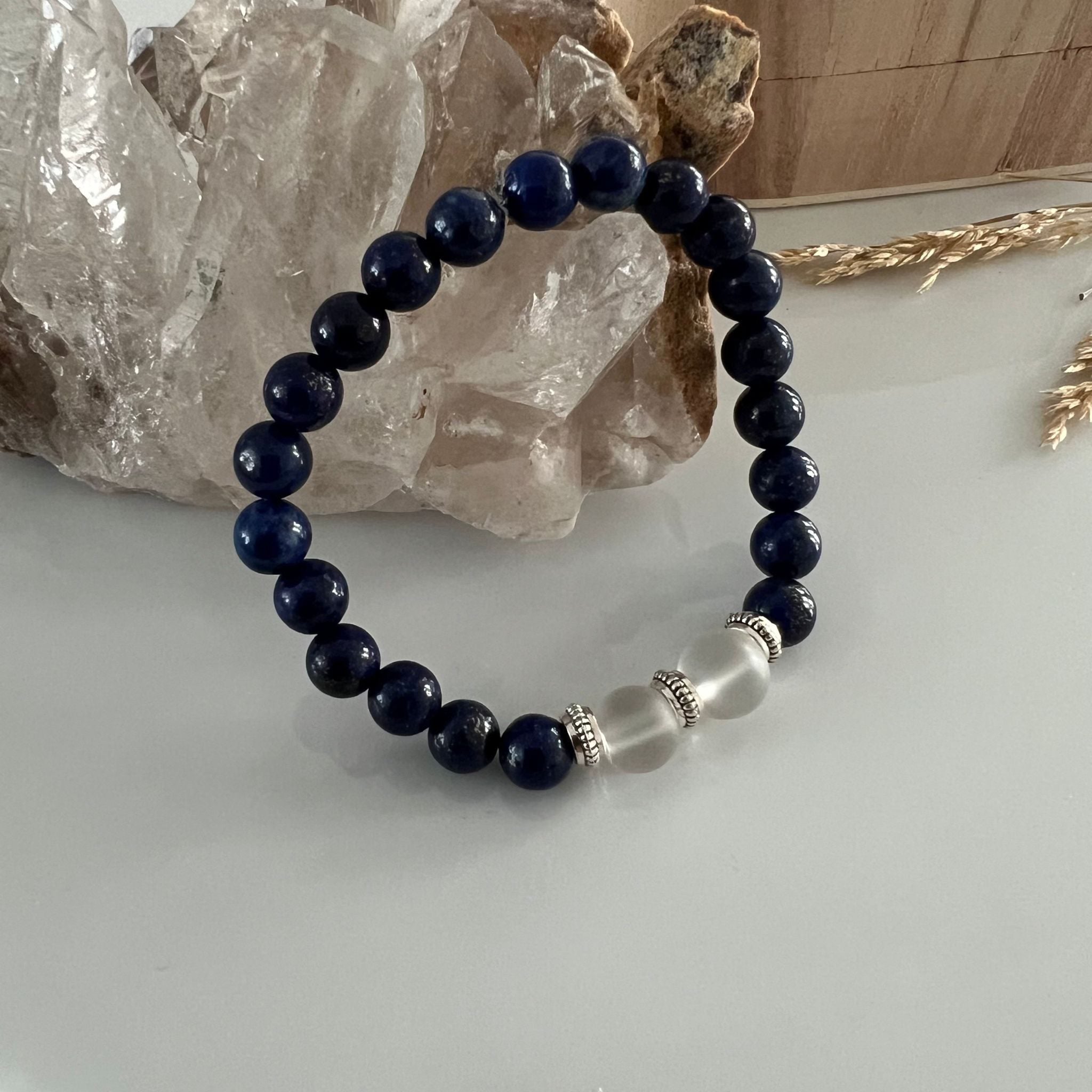 Armband lapis lazuli met bergkristal image 0