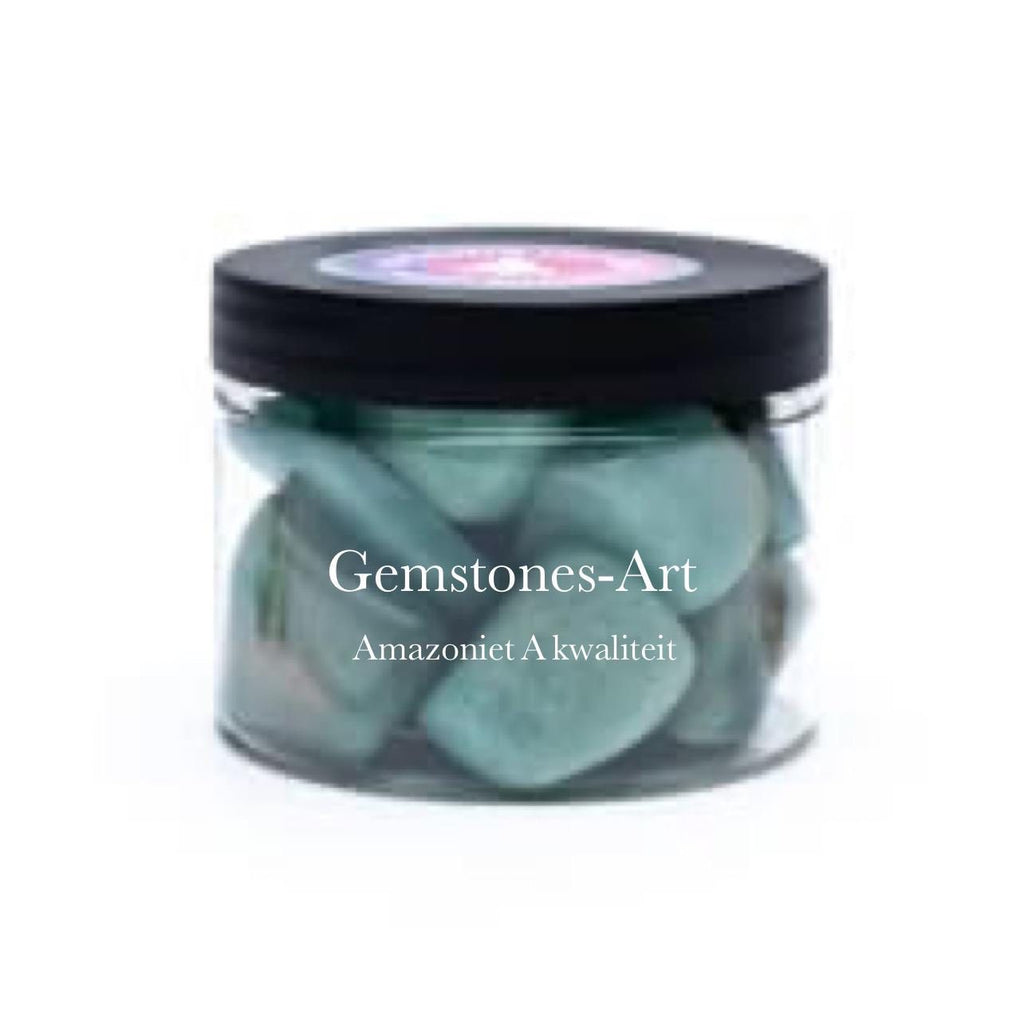 Amazoniet trommelstenen A kwaliteit - 250 gram image 1