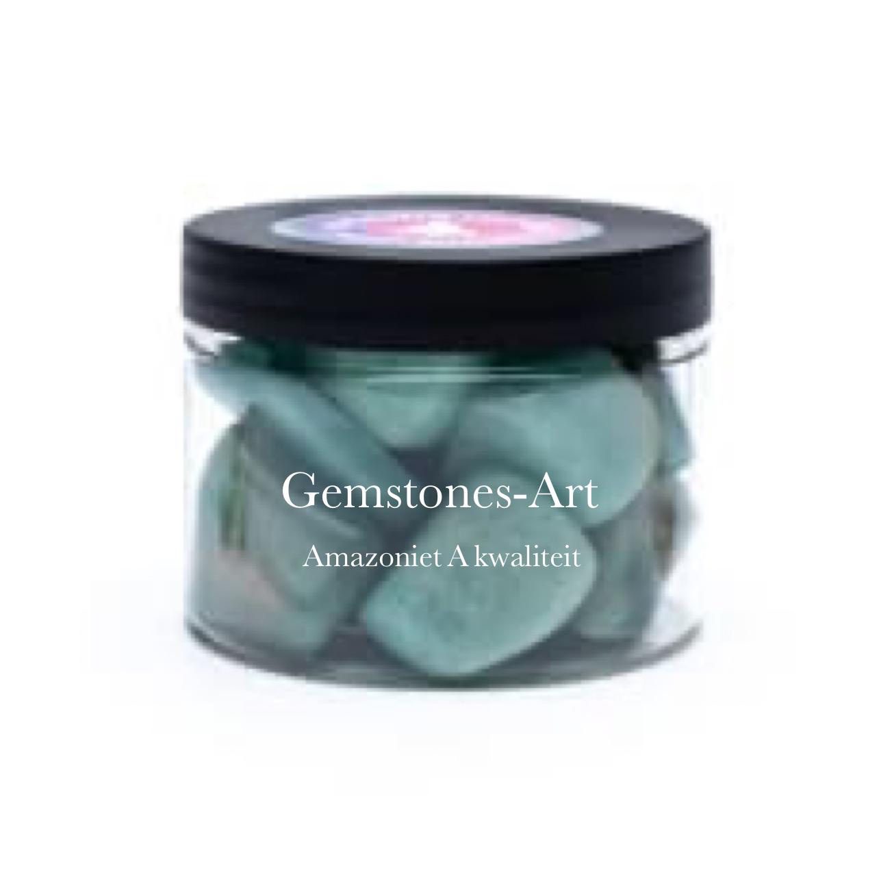 Amazoniet trommelstenen A kwaliteit - 250 gram image 1