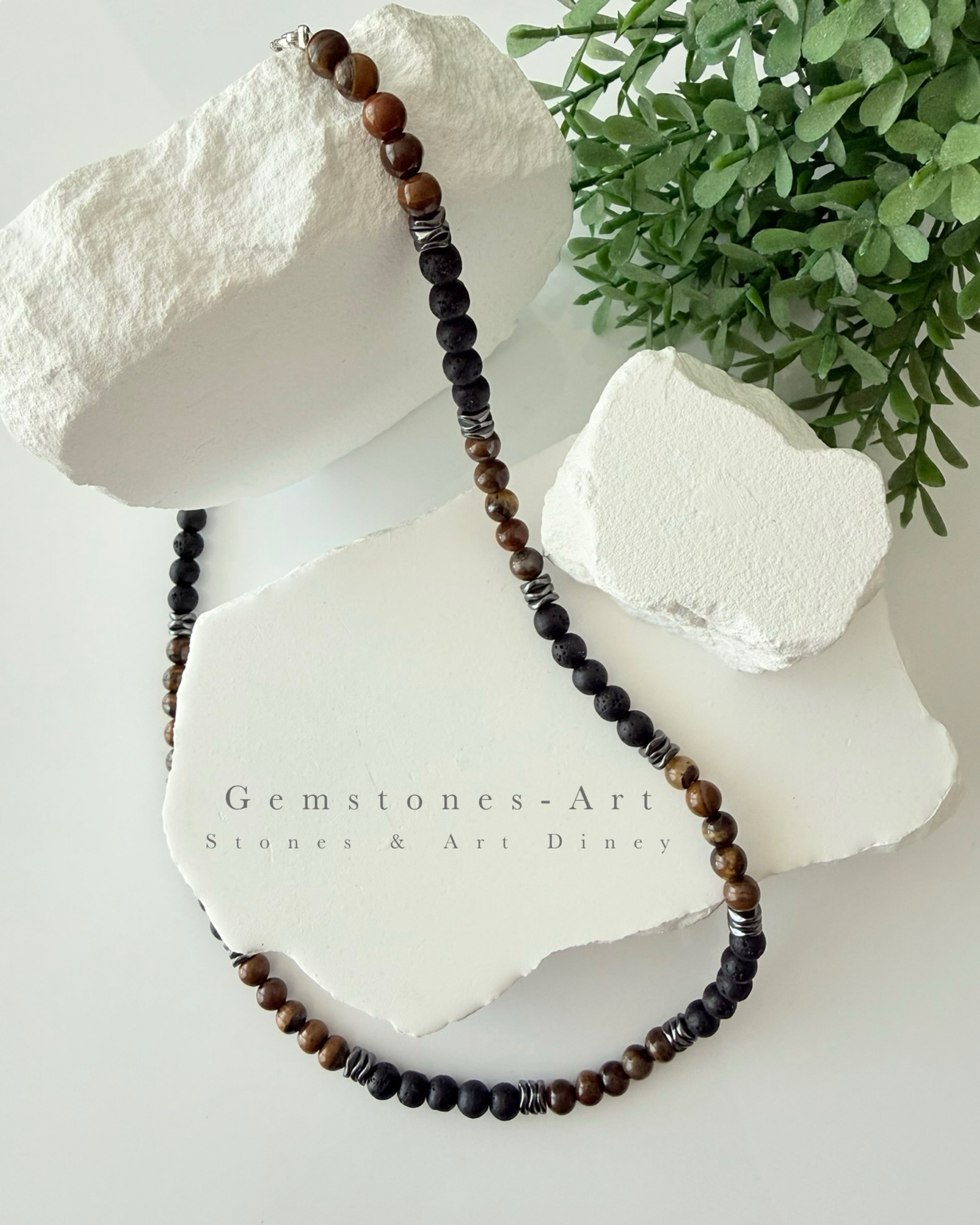 Heren edelstenen ketting image 1