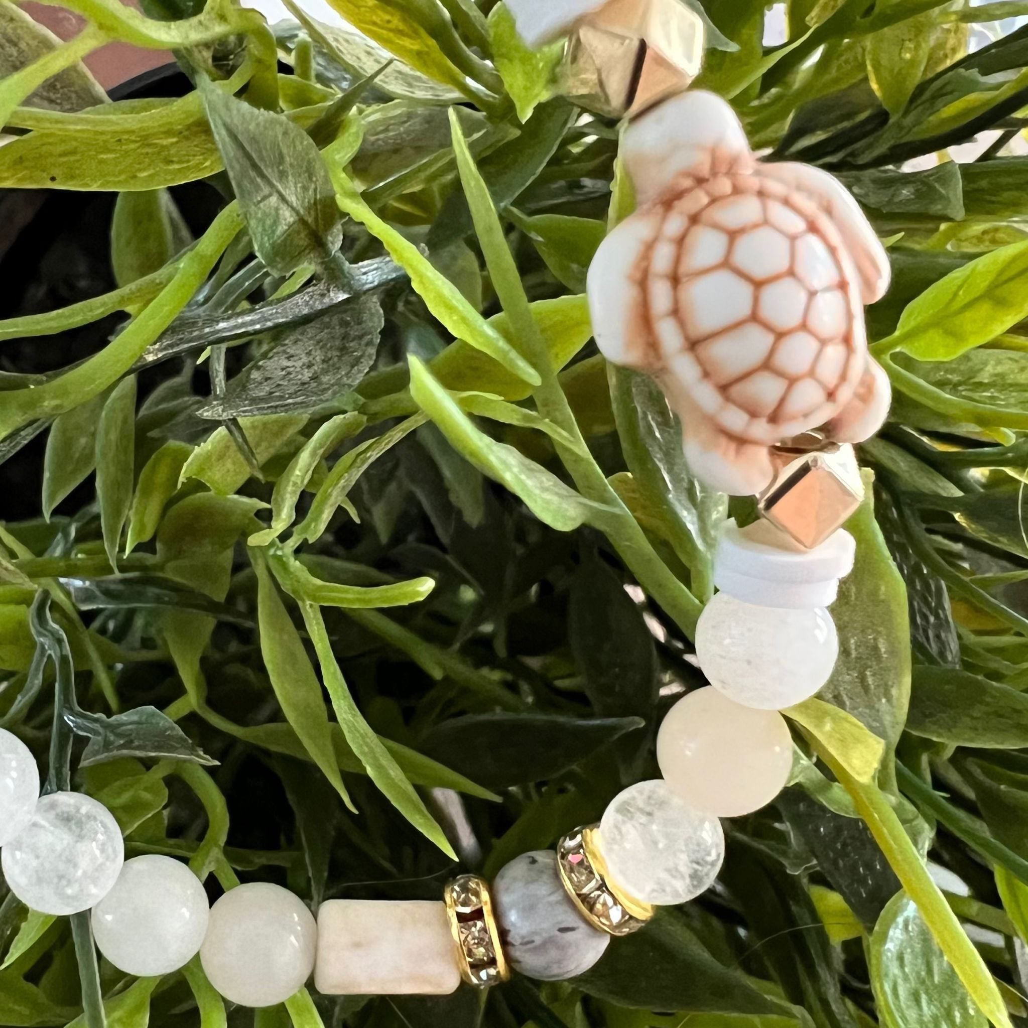 Armband Jade/maansteen/schildpad - (handmade) image 0