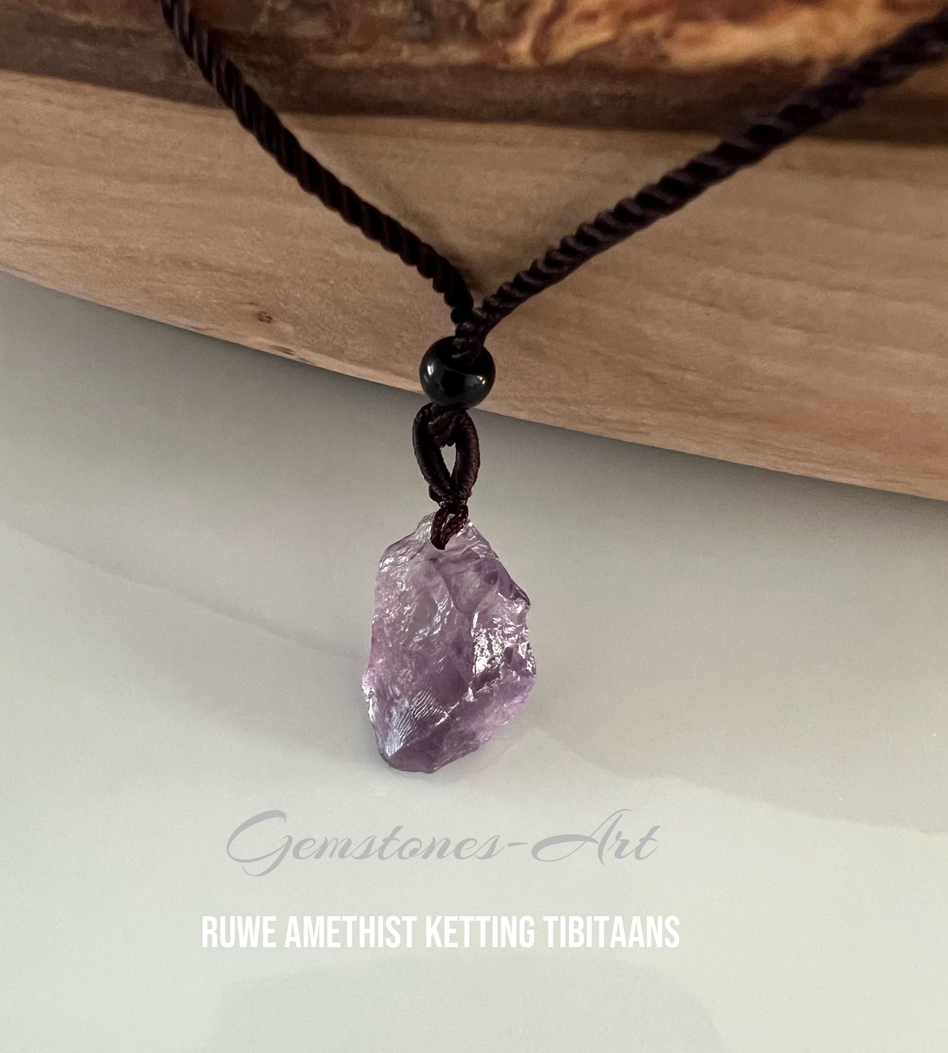 Amethist Hanger + ketting Tibetaans image 1