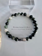 Twee Heren armbanden Groene Jaspis / picture Jaspis image 5