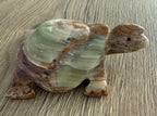 Handgesneden schildpad van Pakistaans onyxmarmer – gebandeerde calciet/aragoniet