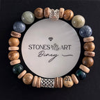 Heren armband  Wisdom - picture Jaspis &amp; valkenoog edelstenen image 2