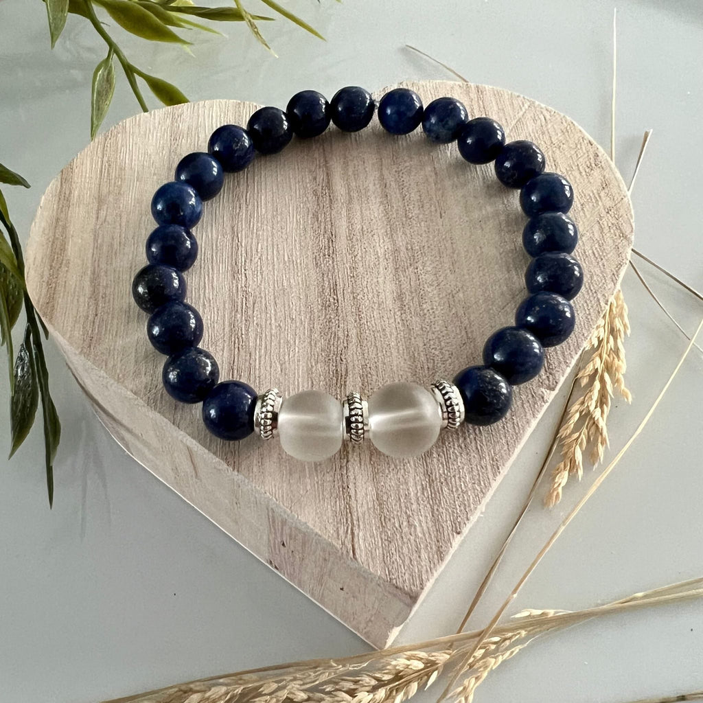 Armband lapis lazuli met bergkristal image 3