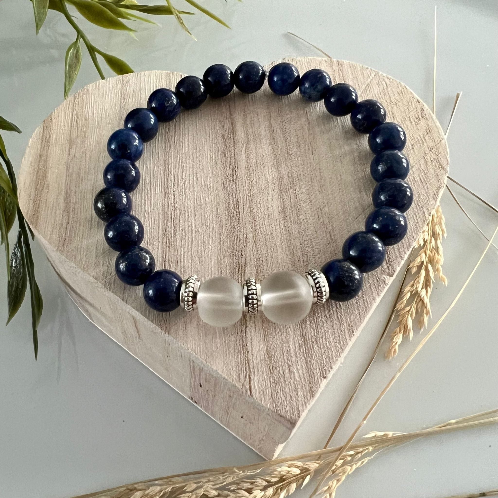 Armband lapis lazuli met bergkristal image 3