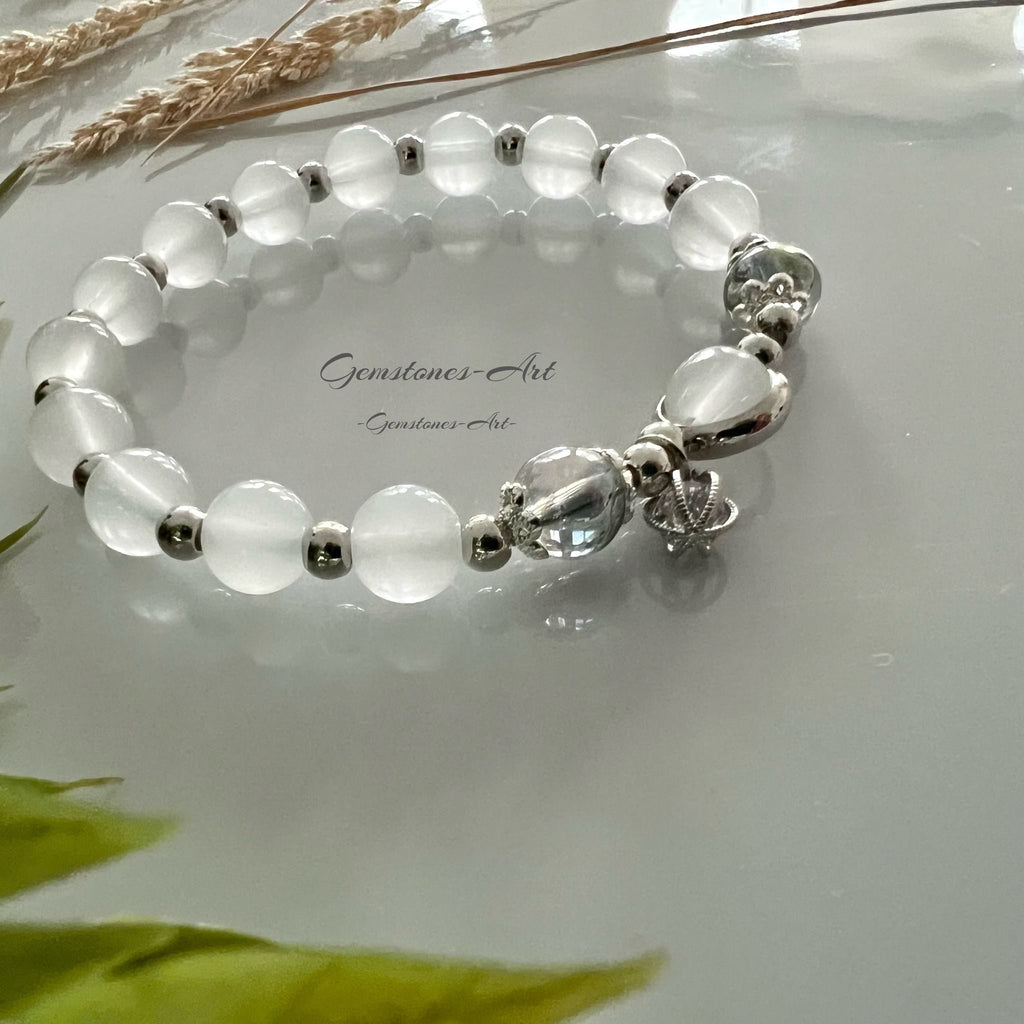 Armband maansteen met bergkristal image 0