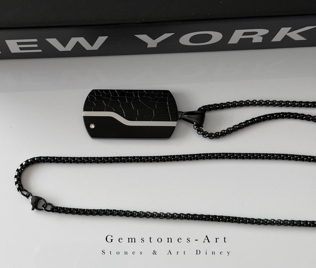 Stoere Dogtag Hanger - zwart RVS image 3