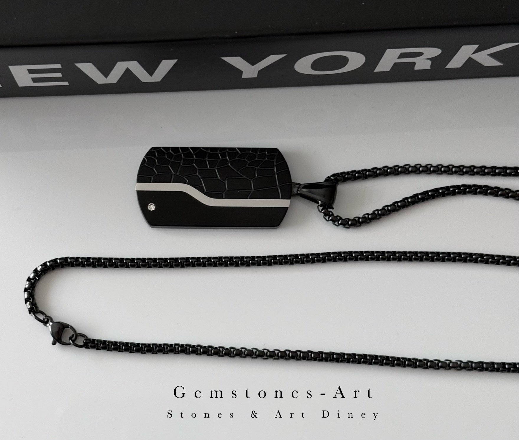Stoere Dogtag Hanger - zwart RVS image 3
