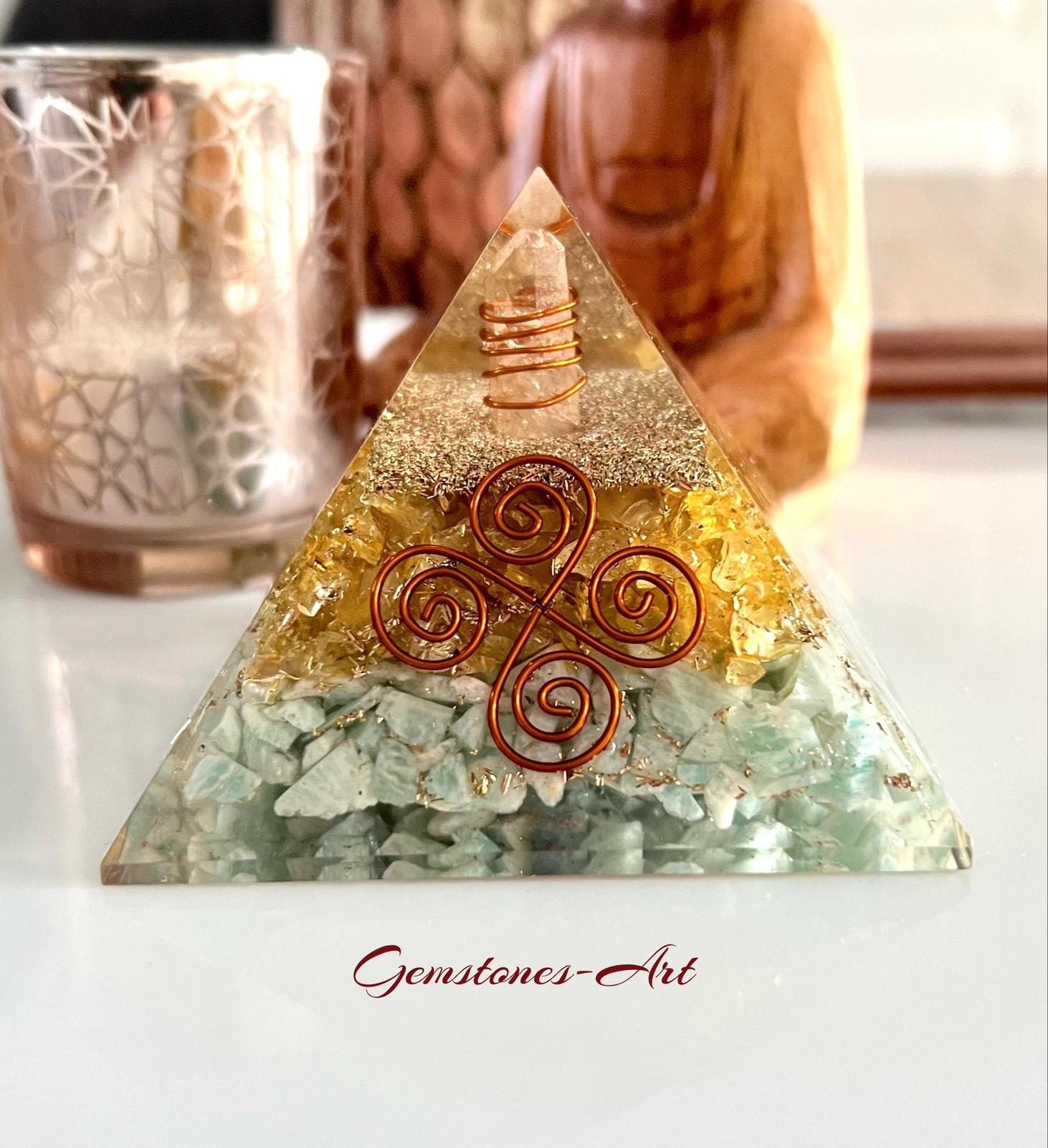 Organite  - pyramide Citrien/Amazoniet - Vastu image 1