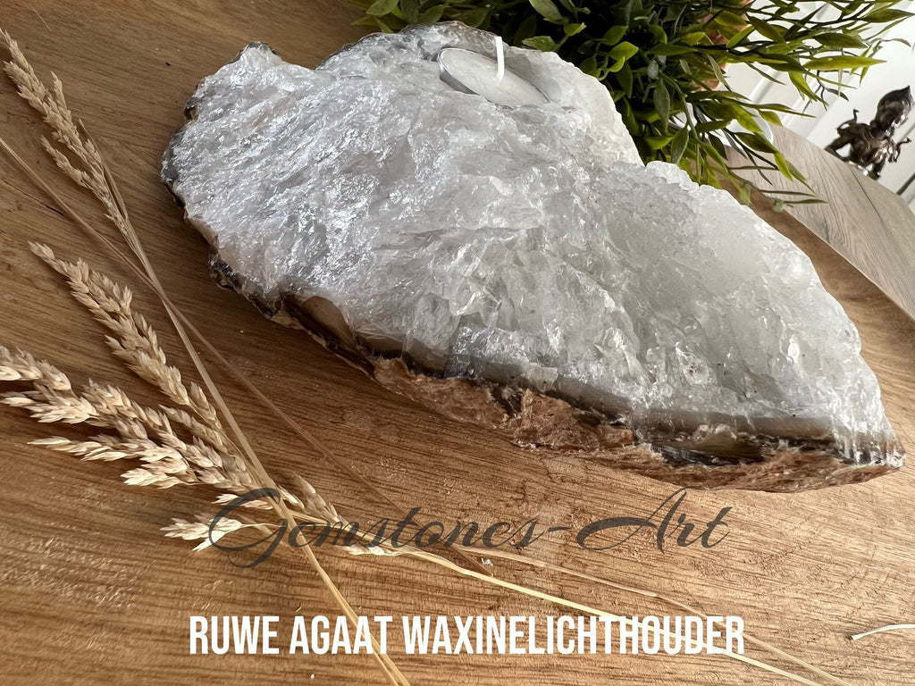 Waxinelichthouder ruwe Agaat image 2