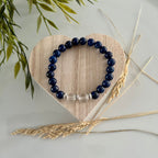 Armband lapis lazuli met bergkristal image 1