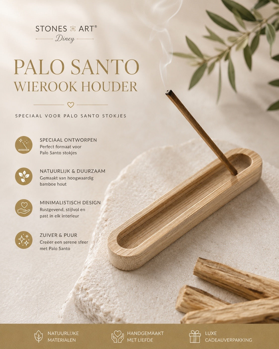 Wierook houder & palo santo stokjes