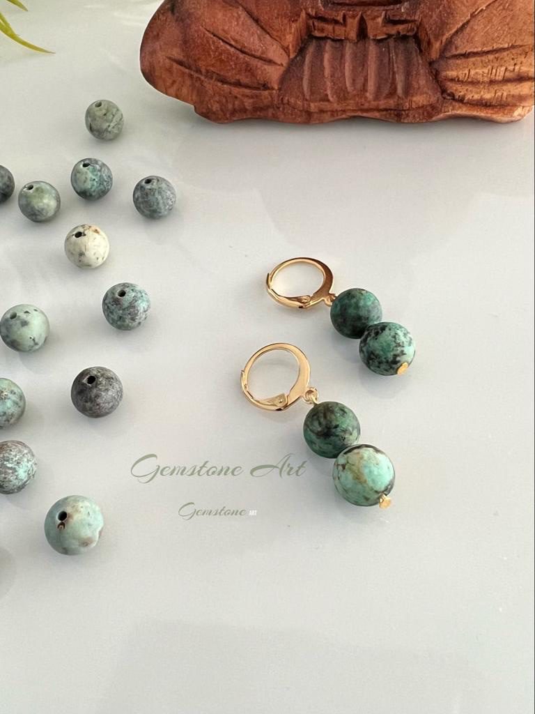 Oorbellen Afrikaans turquoise (handmade) image 0
