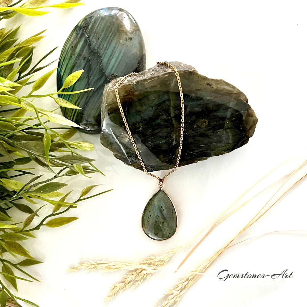 labradoriet hanger met ketting image 1