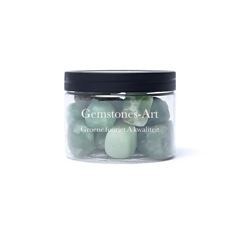 Groene Fluoriet trommelstenen A kwaliteit 250 gram image 1