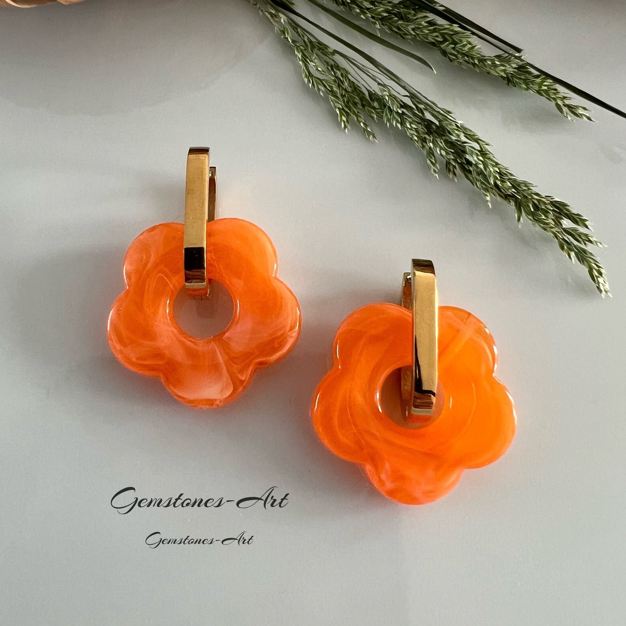 Oorbellen flower - Grieks keramiek image 1