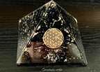 Orgonite Pyramide Zwarte Toermalijn - Flower of life image 3