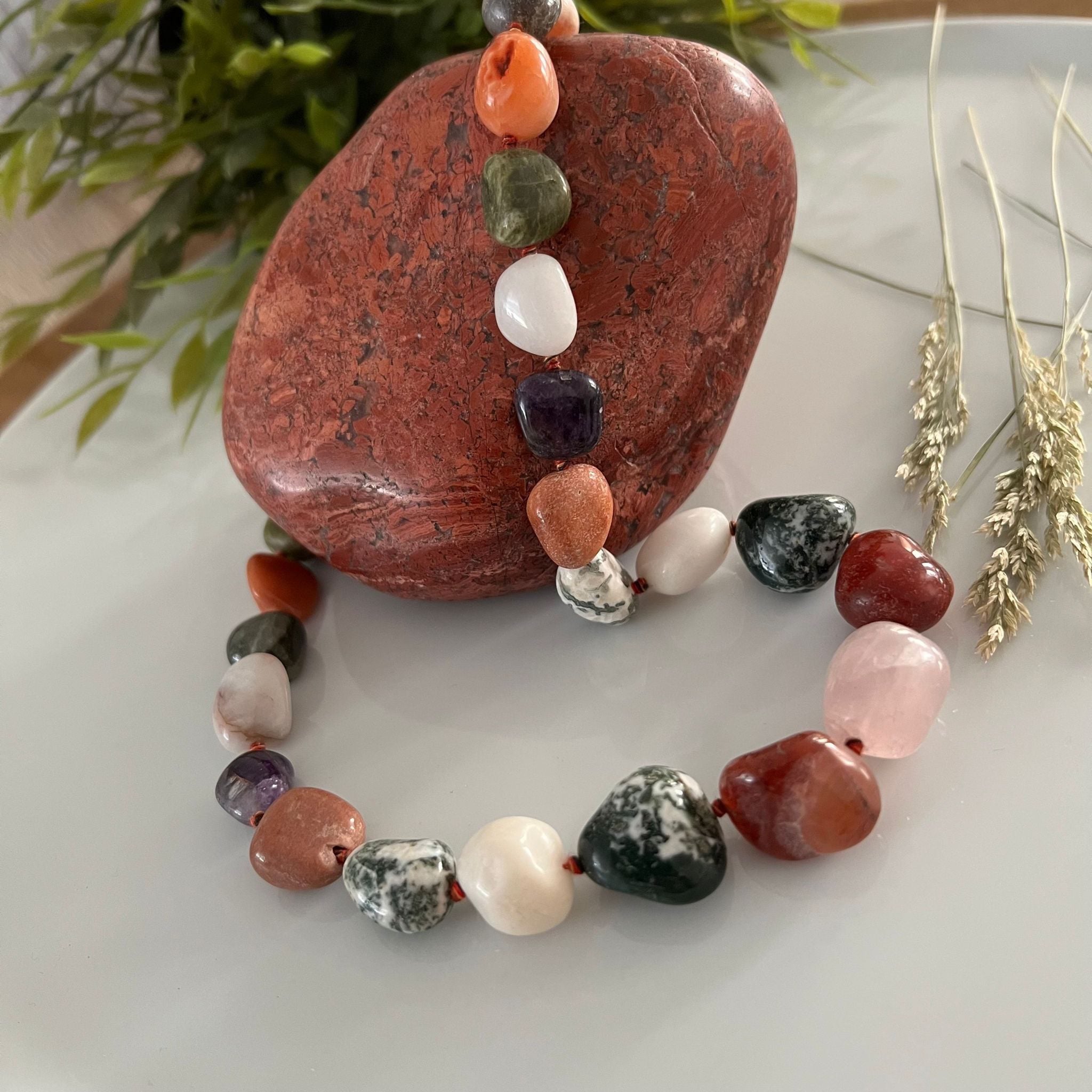 Edelstenen ketting (handmade) image 0