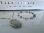 Setje - ketting &amp; armband - gold - green aventurine ( handmade) image 0