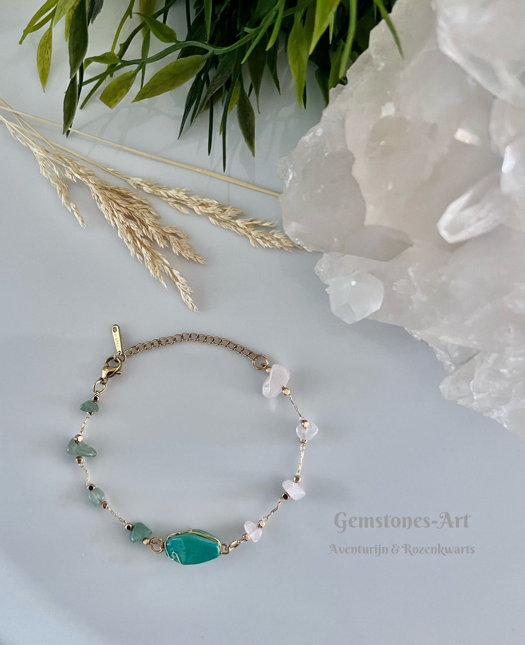Edelstenen armband - handmade (verstelbaar) image 1
