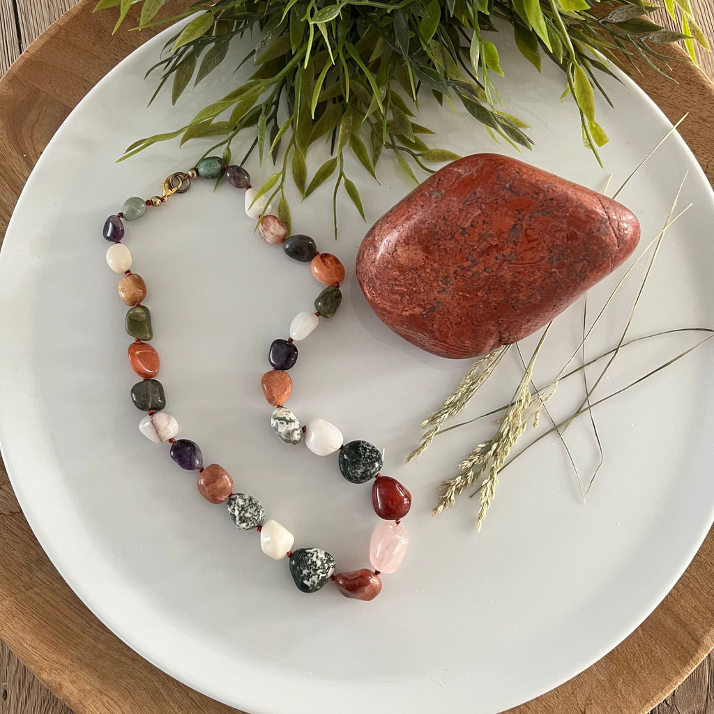 Edelstenen ketting (handmade) image 1