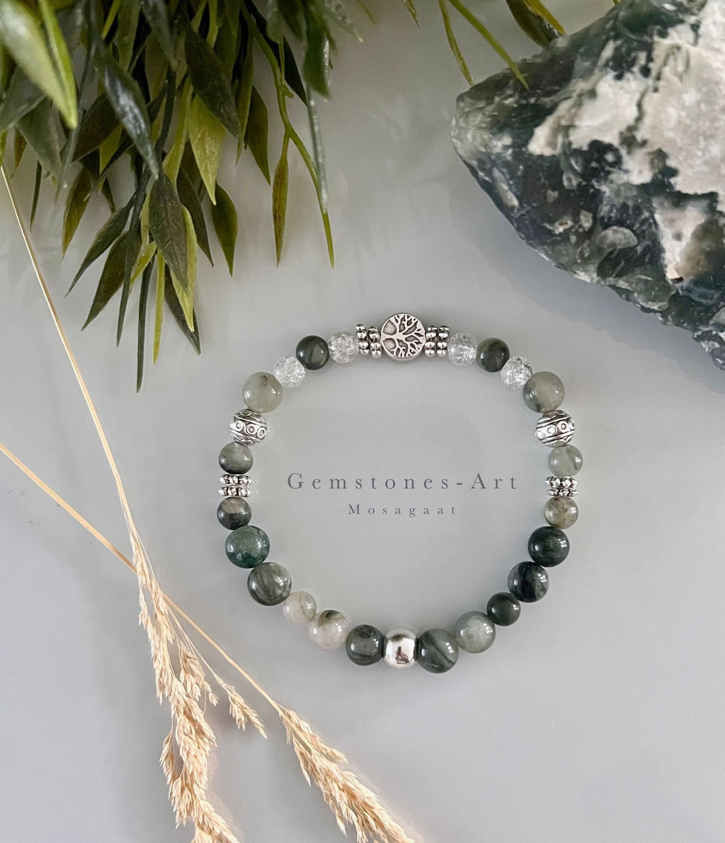 Damesarmband  Mosagaat ( 925 zilver) image 0