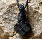 Obsidiaan kubus (handmade) image 1