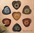 Chakra edelstenen harten set in opbergdoos/geschenkdoos image 0