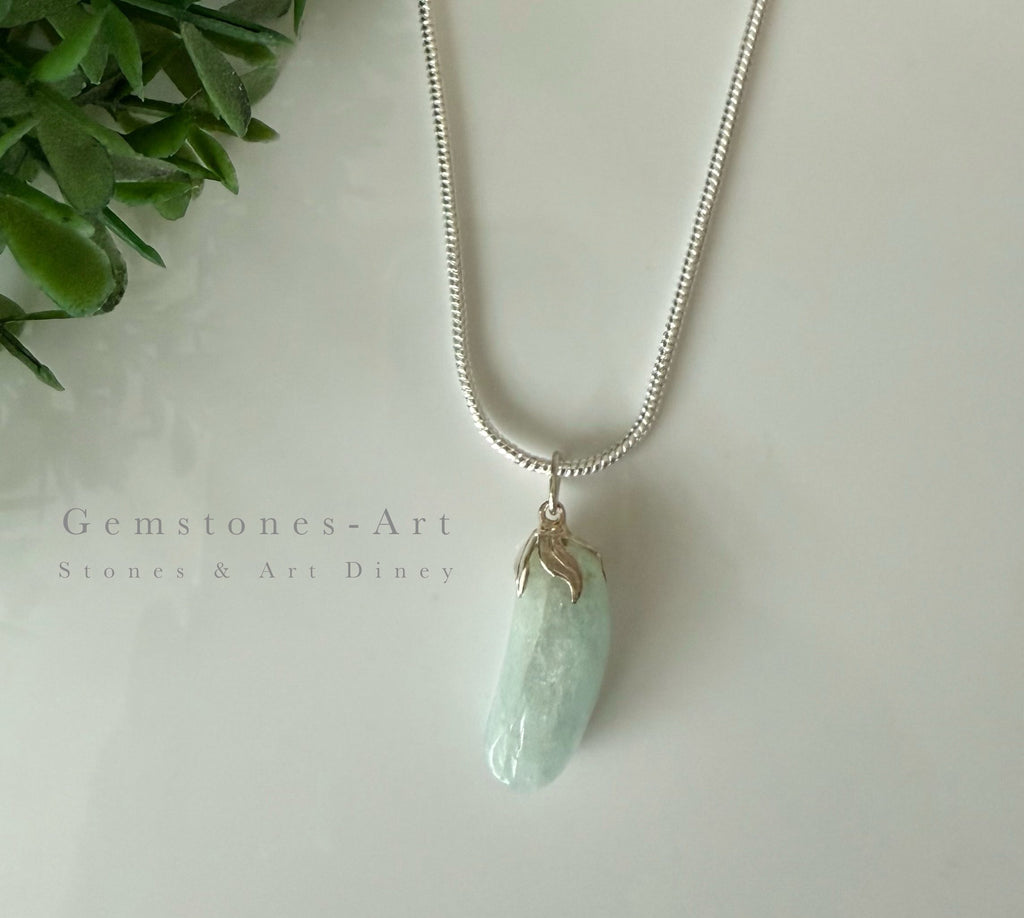 ketting met Aquamarijn hanger -925 zilver image 0