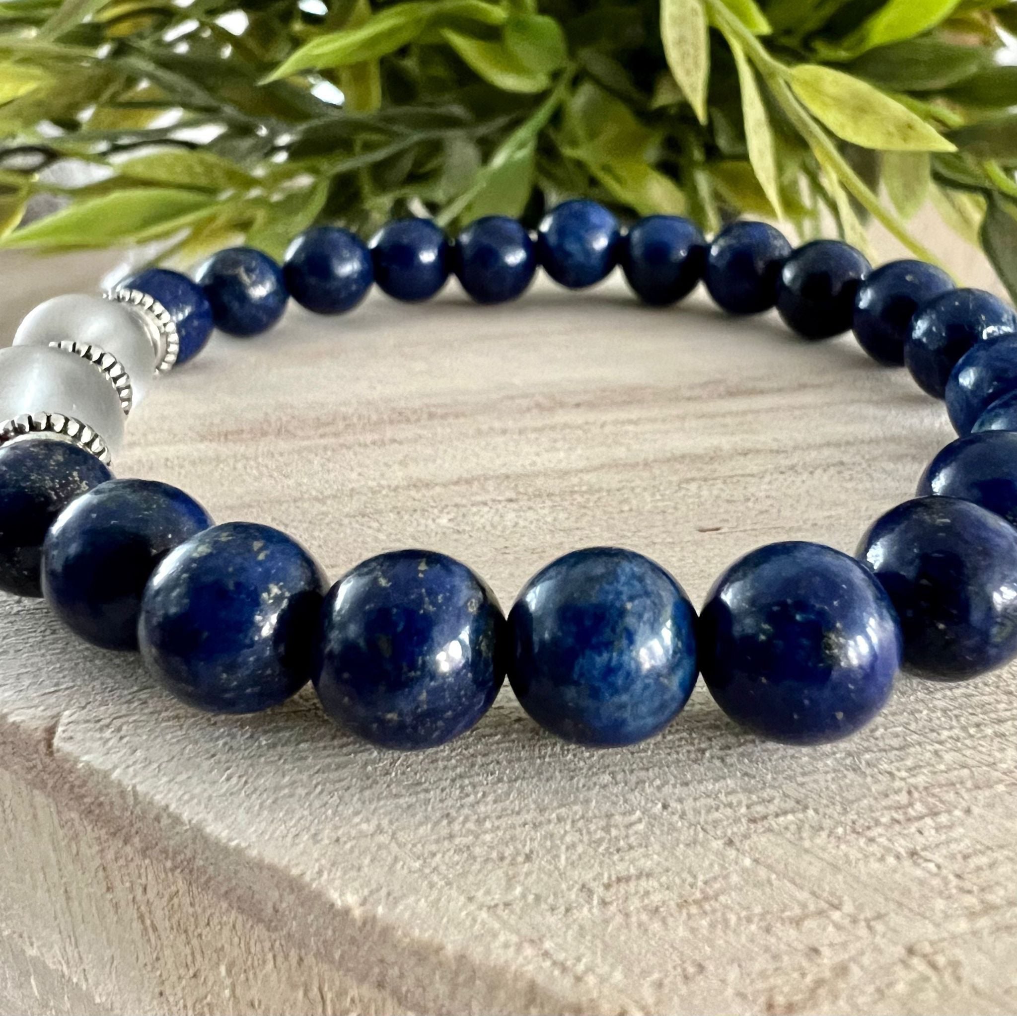 Armband lapis lazuli met bergkristal image 2