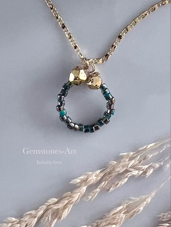 Miyuki kraal emerald /goudkraal - Infinity love image 0