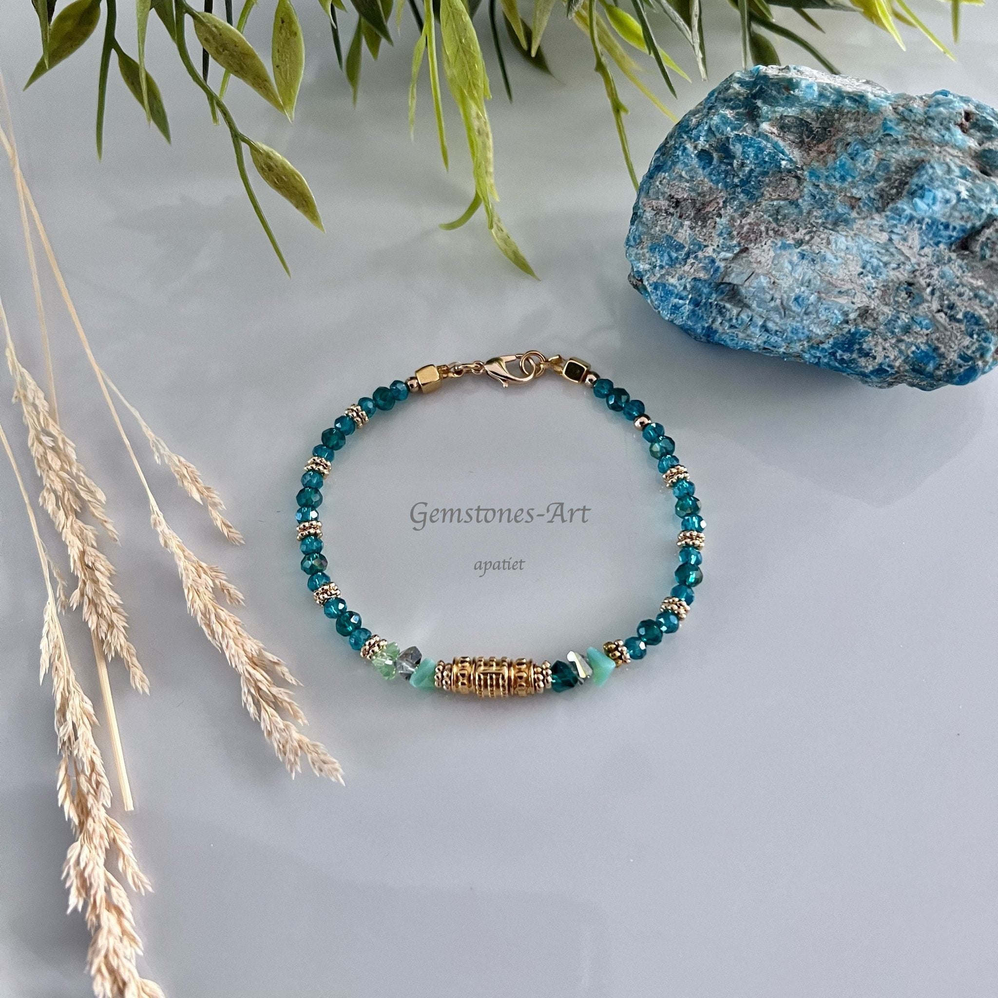Armband Apatite (facet kraal) image 1