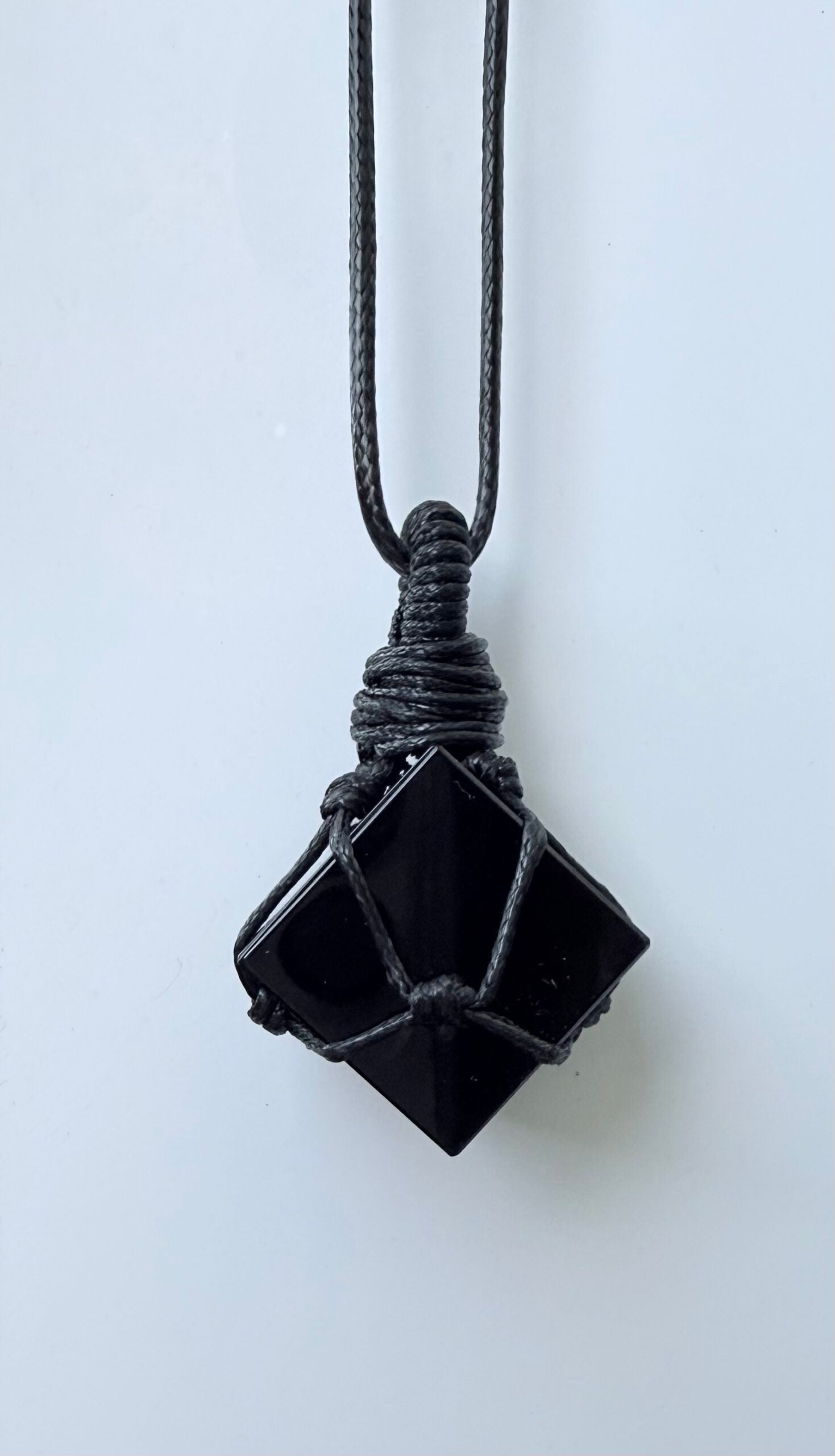 Obsidiaan kubus hanger - ketting image 3