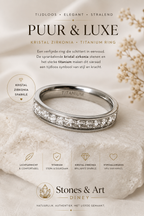 Titanium ring met kristalheldere zirkonia