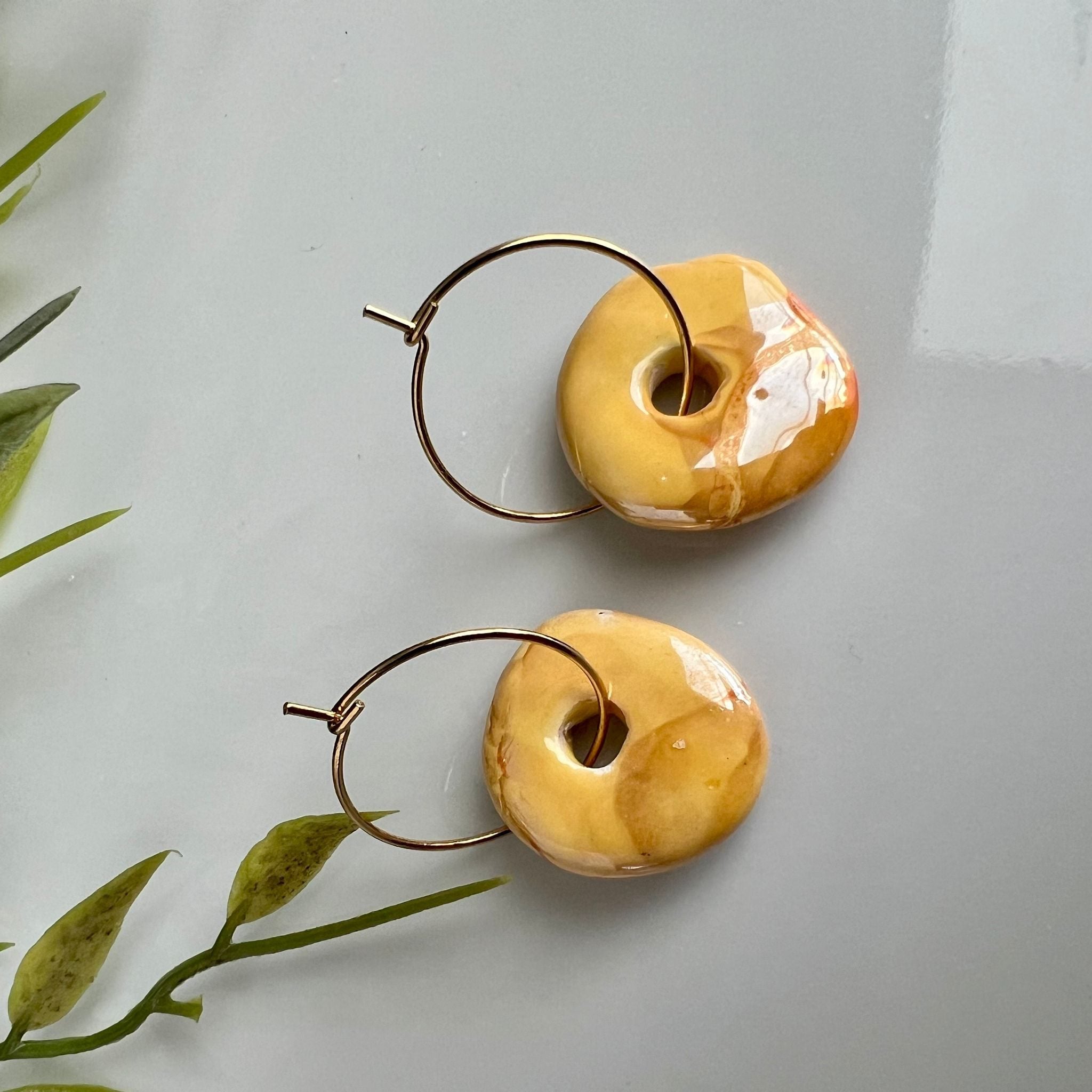 Oorbellen donut Grieks Keramiek image 1